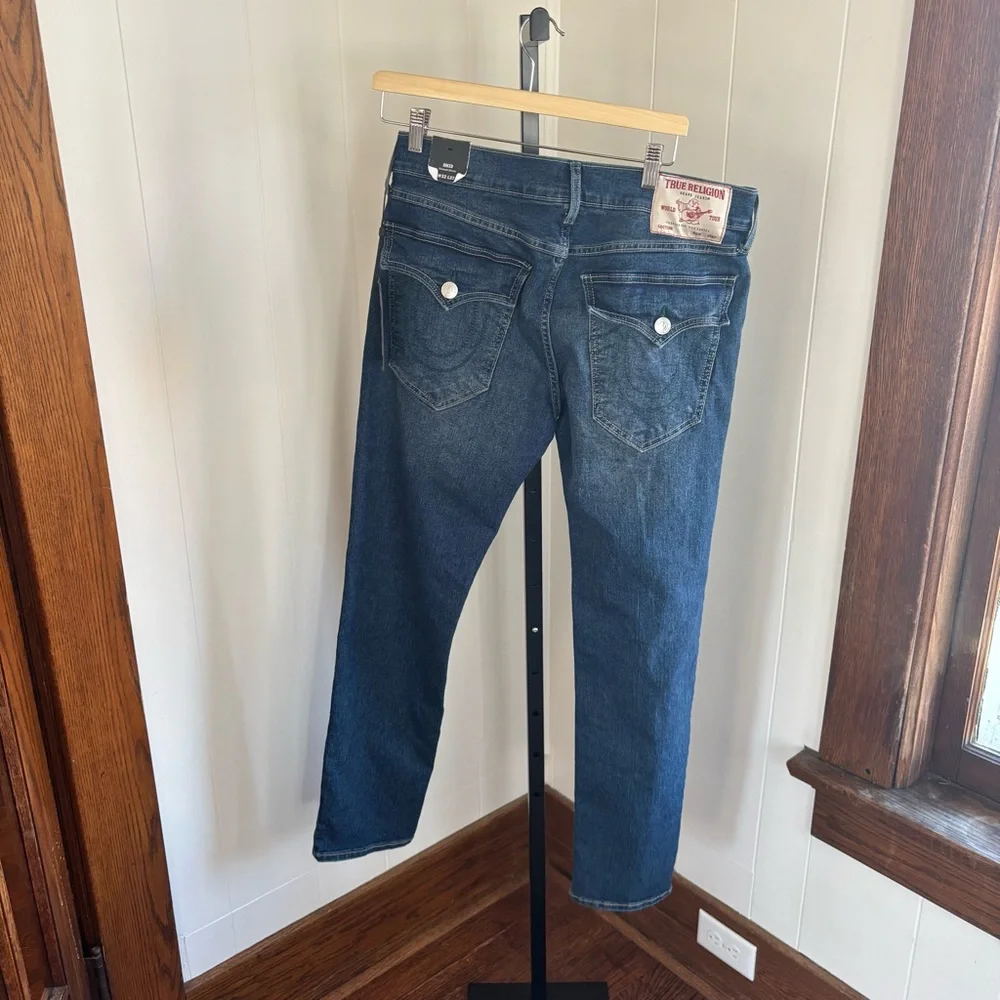 True Religion Rocco Flap Skinny Jean Men’s 32x32 NWT Medium Blizzard Wash